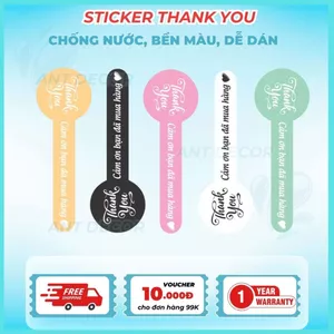 Tem dán niêm phong - Cảm ơn bạn đã mua hàng - Decal Đẹp Mắt, Bền Màu, Chống Nước