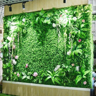 Tường cây giả trang trí,Tường cây hoa lá giả decor nhà hàng quán xá khách sạn bền đẹp (combo 1m*1m)