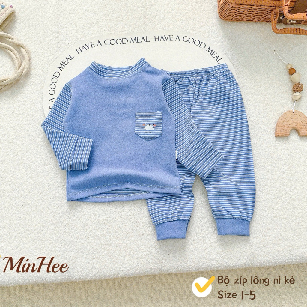 (Hàng đẹp 03) Bộ nỉ dài tay cao cấp mềm,mịn cho bé trai, bé gái từ 5-15kg