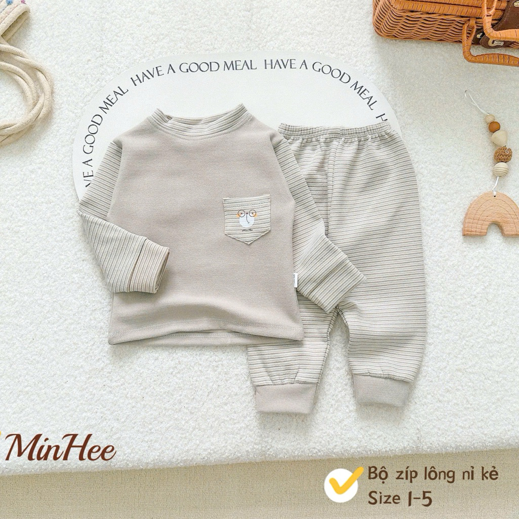 (Hàng đẹp 03) Bộ nỉ dài tay cao cấp mềm,mịn cho bé trai, bé gái từ 5-15kg
