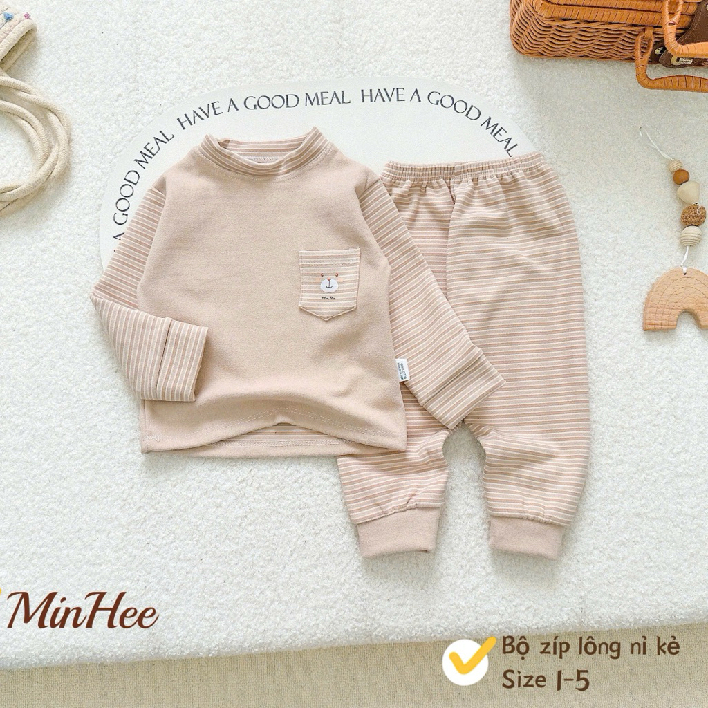 (Hàng đẹp 03) Bộ nỉ dài tay cao cấp mềm,mịn cho bé trai, bé gái từ 5-15kg