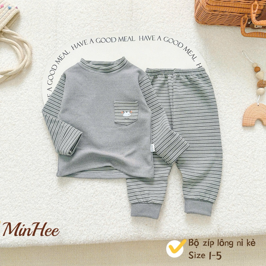 (Hàng đẹp 03) Bộ nỉ dài tay cao cấp mềm,mịn cho bé trai, bé gái từ 5-15kg