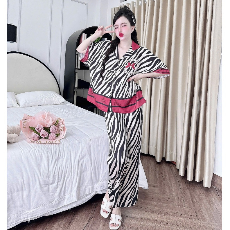Pijama QDTN KING- Quần Dài Thiết Kế Nút Bọc Dơi Tay Ngắn  - Từ 45-68Kg- Mã 1312 | BigBuy360 - bigbuy360.vn