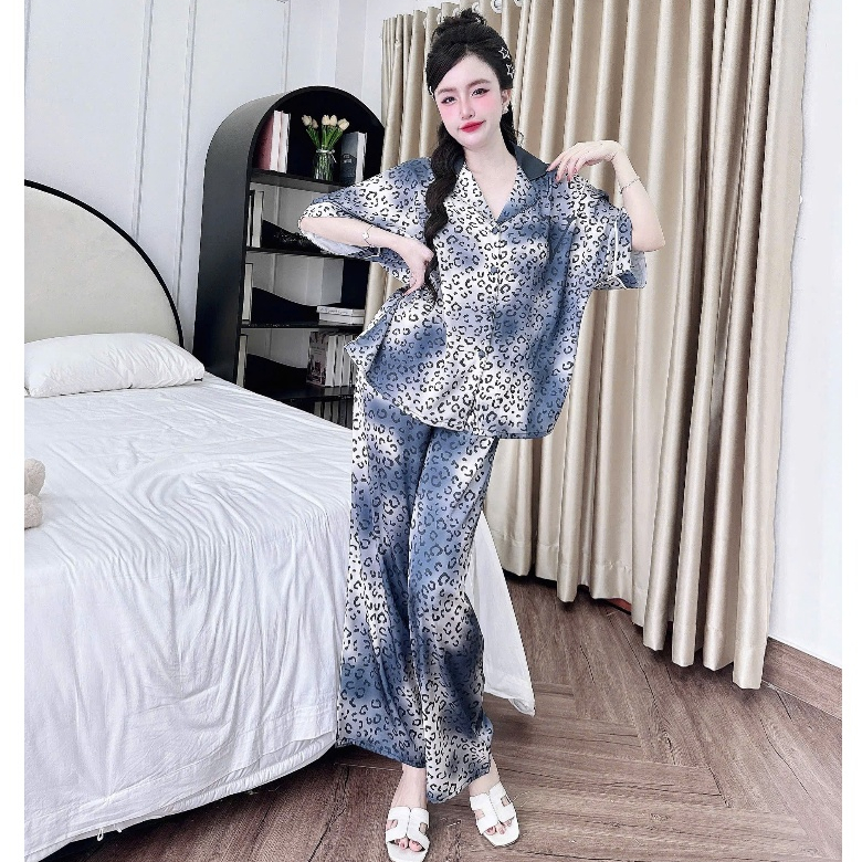 Pijama QDTN KING- Quần Dài Thiết Kế Nút Bọc Dơi Tay Ngắn  - Từ 45-68Kg- Mã 1312 | BigBuy360 - bigbuy360.vn