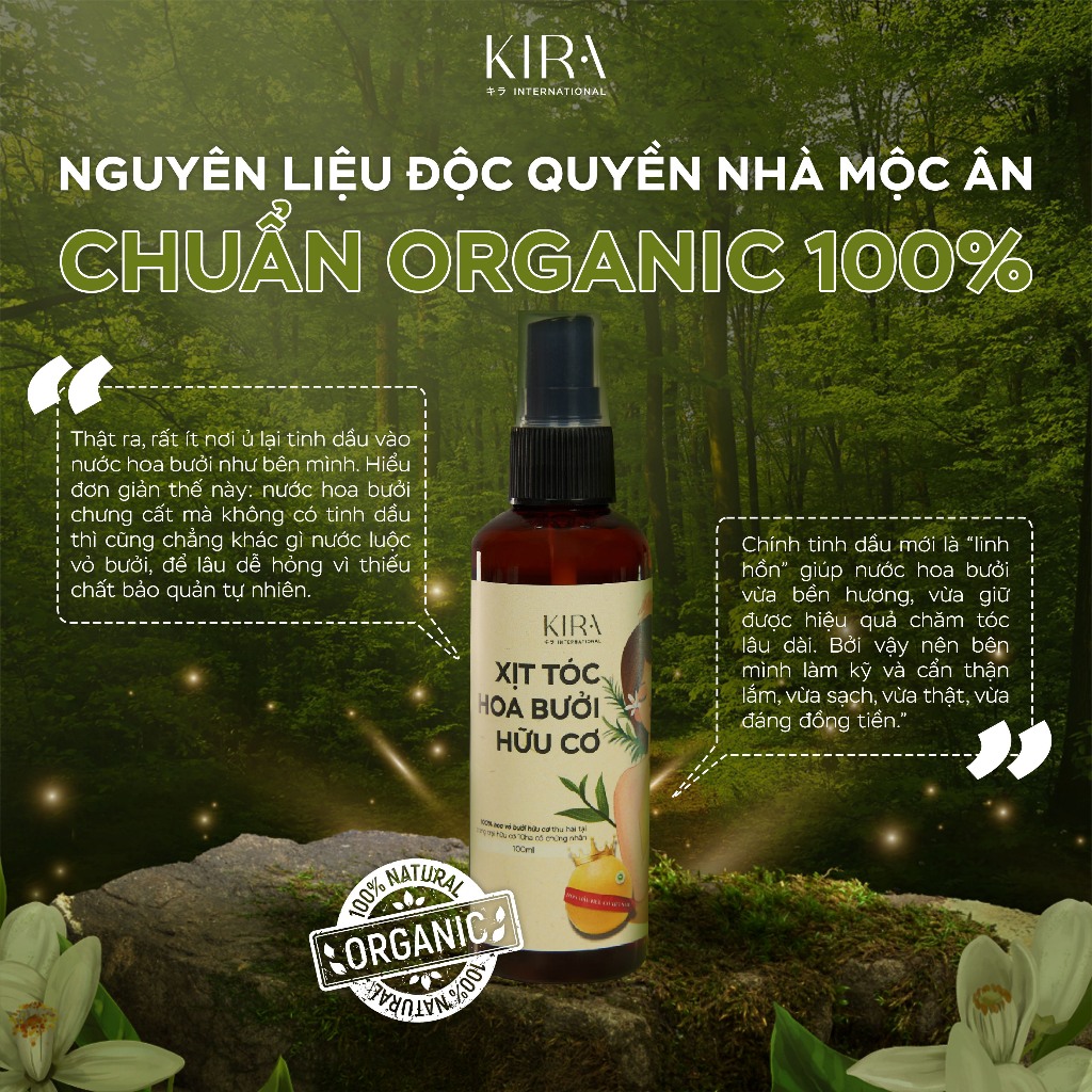 Xịt Kích thích mọc tóc Hoa Bưởi Hữu Cơ Mộc Ân Chắc Khoẻ Và Mọc Tóc Bổ sung tinh dầu hoa bưởi - 100ml