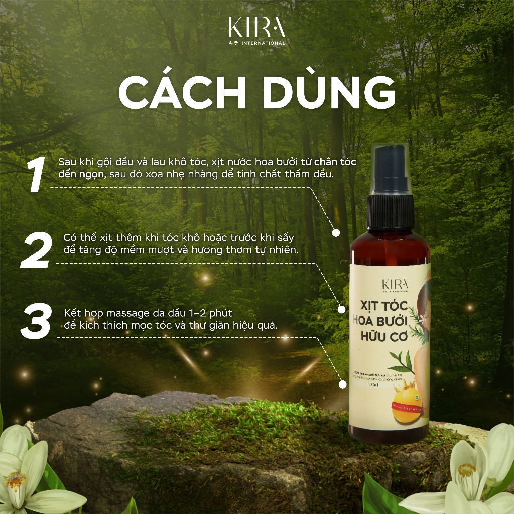 Xịt Kích thích mọc tóc Hoa Bưởi Hữu Cơ Mộc Ân Chắc Khoẻ Và Mọc Tóc Bổ sung tinh dầu hoa bưởi - 100ml
