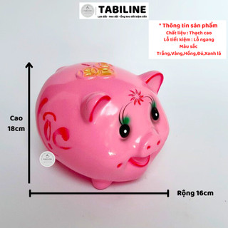 Heo đất ống tiết kiệm tiền lỗ ngang size vừa siêu cute đẹp LD03 - TABILINE