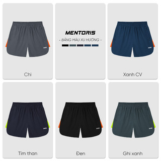 Quần Short Nam Thể Thao MENTORIS Vải Gió 5 Inch, Form Regular Fit, Nhẹ Mát Vận Động MSR13