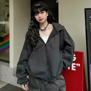 Áo hoodie khóa zip unisex ⚡️ CÓ VIDEO ⚡️ Áo chống nắng có nón nam nữ chất nỉ form rộng dây kéo K1