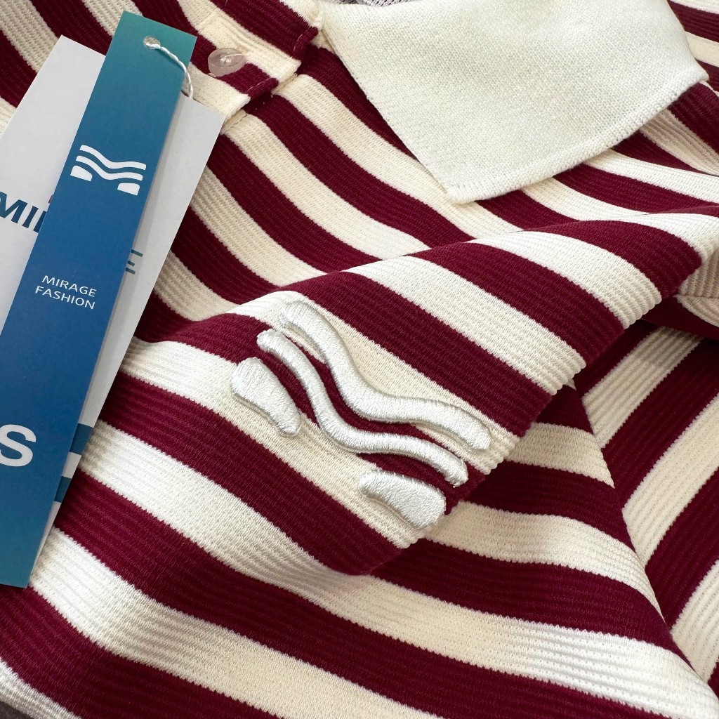 Áo Polo Mirage Sọc Màu Đỏ Thanh Lịch, Bắt Mắt Local Brand Chất Cotton Mềm Mịn.