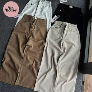 Quần Jean Nữ Suông Thêu Thỏ Dài 95/105cm – Form Nấm Lùn Tôn Dáng, Ống Rộng, Jean QC Cao Cấp Nữ Cute