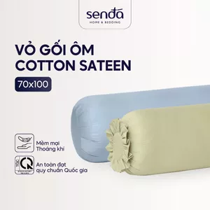 Vỏ gối ôm Cotton Sateen 70x100 35x100cm Sen Đá Home Bedding trơn màu cao cấp, bao áo dây kéo khóa satin