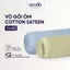 Vỏ gối ôm Cotton Sateen 70x100 35x100cm Sen Đá Home Bedding trơn màu cao cấp, bao áo dây kéo khóa satin