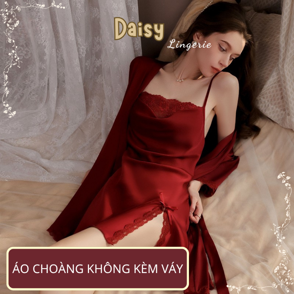 Áo Choàng Ngủ Lụa Tay Dài Sexy Nhiều Màu Thoáng Mát Quyến Rũ Cao Cấp - Mã ACN010