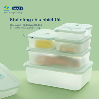 Bộ 7 hộp thực phẩm trữ đông Hokkaido Inochi - nhựa PP an toàn, kháng khuẩn, có đồng hồ ghi nhớ tiện lợi