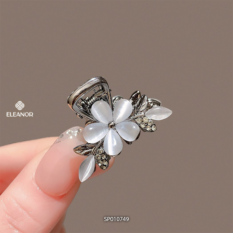 Kẹp tóc nữ càng cua Eleanor Accessories hình hoa lá đính đá kẹp tóc mái mini phụ kiện tóc 10749
