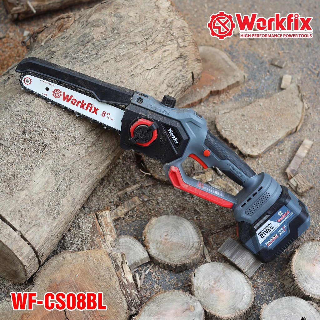 [KÈM PHỤ KIỆN] Máy Cưa Xích Workfix WF-CS0801BL Không Chổi Than, 100% Lõi Đồng, Chính Hãng Chuyên Cưa, Cắt Gỗ