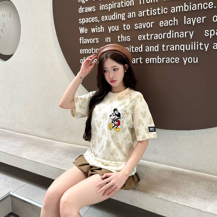 Áo Thun Oversize ECOCHIC TS013 ICONIC MICKEY Chính Hãng Bản Quyền Disney MICKEY COLLECTION | BigBuy360 - bigbuy360.vn