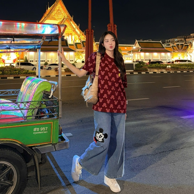 Áo Thun Oversize ECOCHIC TS013 ICONIC MICKEY Chính Hãng Bản Quyền Disney MICKEY COLLECTION