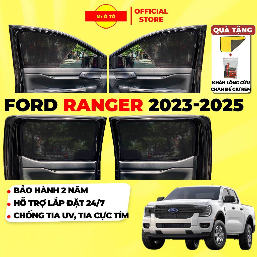 Rèm Che Nắng Xe FORD RANGER 2023-2025 Loại 1 MR Ô.TÔ Chống Tia, UV Tia ...