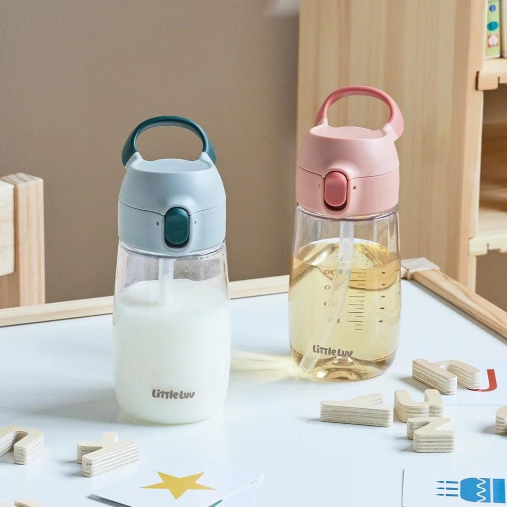 Bình Nước Nhựa LocknLock Little Luv Switch Cap Tritan Straw Cup HAP918 Dung Tích 410ML, 2 Màu, Có Vạch Chia - K-MALL