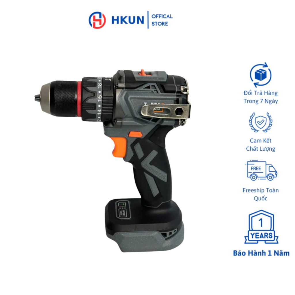 Thân Máy Khoan Pin T-BOSS BS-6110, 3 Chức Năng, Đầu 10ly Autolock, Động Cơ Không Chổi Than, Chân Pin Phổ Thông