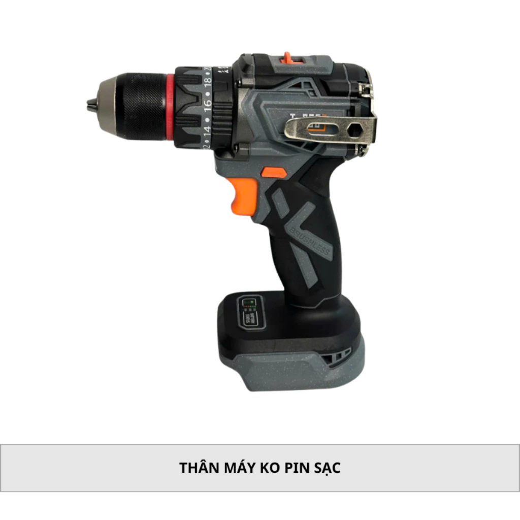 Thân Máy Khoan Pin T-BOSS BS-6110, 3 Chức Năng, Đầu 10ly Autolock, Động Cơ Không Chổi Than, Chân Pin Phổ Thông