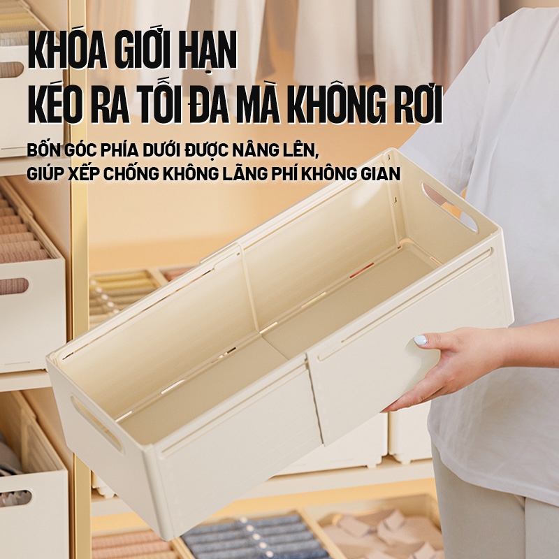 Kaleis Hộp lưu trữ quần áo gấp gọn dung tích lớn – Dụng cụ sắp xếp đồ lót, tất, phụ kiện ngăn kéo tiện lợi