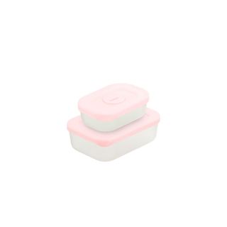 Bộ 2 hộp thực phẩm trữ đông Hokkaido Inochi - kháng khuẩn ion bạc, nắp kín có đồng hồ ghi nhớ sử dụng tiện lợi