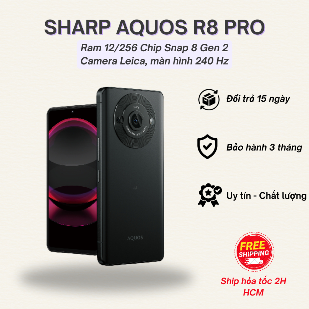 Điện Thoại Sharp R8 Pro Ram 12GB-256GB Snap 8 Gen 2 Máy Đẹp Nguyên Zin ...