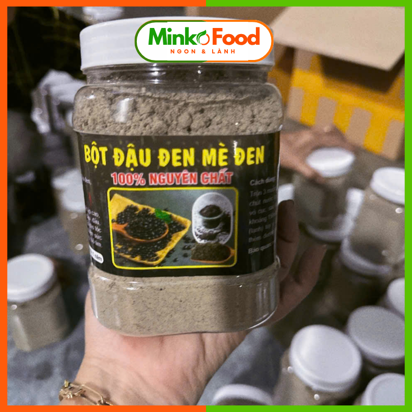 500g Bột đậu đen mix mè đen rang xay 100% tự nhiên không đường, Bột đậu ...