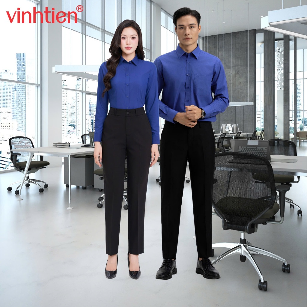Áo Sơ Mi Dài Tay Nam Nữ Đồng Phục, Áo Sơ Mi Cặp Vĩnh Tiến - Nhiều Màu