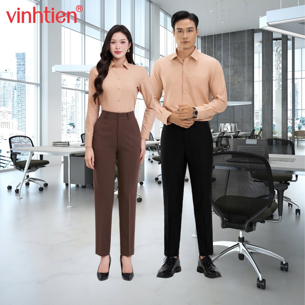 Áo Sơ Mi Dài Tay Nam Nữ Đồng Phục, Áo Sơ Mi Cặp Vĩnh Tiến - Nhiều Màu