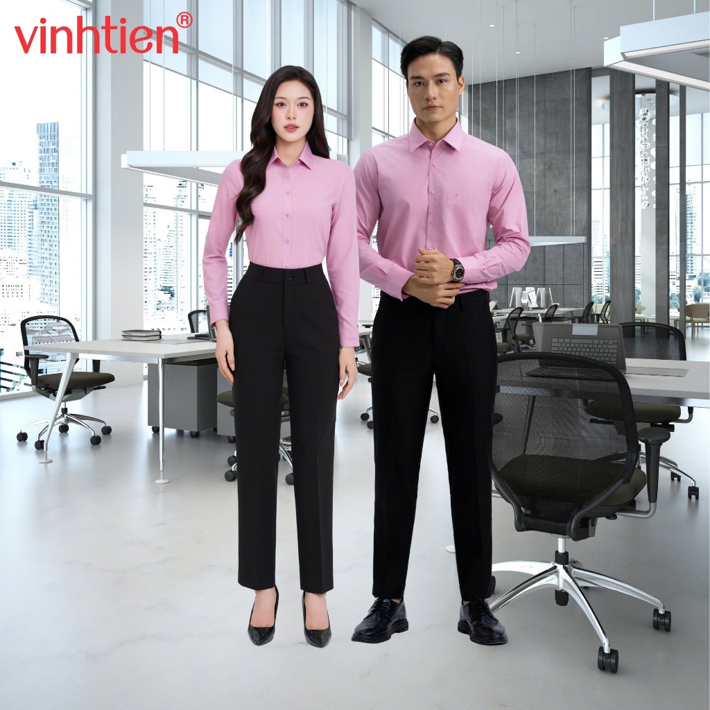 Áo Sơ Mi Dài Tay Nam Nữ Đồng Phục, Áo Sơ Mi Cặp Vĩnh Tiến - Nhiều Màu