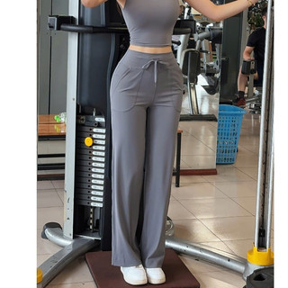 Quần suông nữ tập yoga, thể thao, mặc hàng ngày model: DSP687.1.cp cạp cao tôn eo hack dáng, chất liệu co giãn