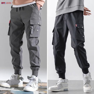 Quần kaki nam màu đen trắng xanh ống suông rộng, Quần chun kaki túi hộp chất vải dày dặn - DTB K1