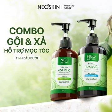 Bộ Đôi Dầu Gội Và Dầu Xả Chăm Sóc Tóc Tinh Dầu Hoa Bưởi, Giúp Tóc Mềm Mịn Chắc Khỏe Chống Gãy Rụng NEOSKIN 250ml