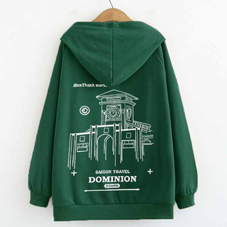 Áo khoác hoodie nam nữ chợ bến thành, đường may tỉ mỉ ,Áo khoác nỉ bông Dominion được nhiều giới trẻ K1