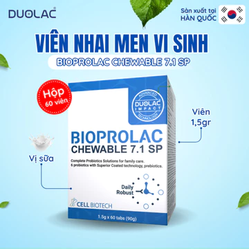 Viên Nhai Men Vi Sinh Vị Sữa 6 Chủng Probiotic - Bioprolac Chewable 7.1 SP - Doulac Hàn Quốc