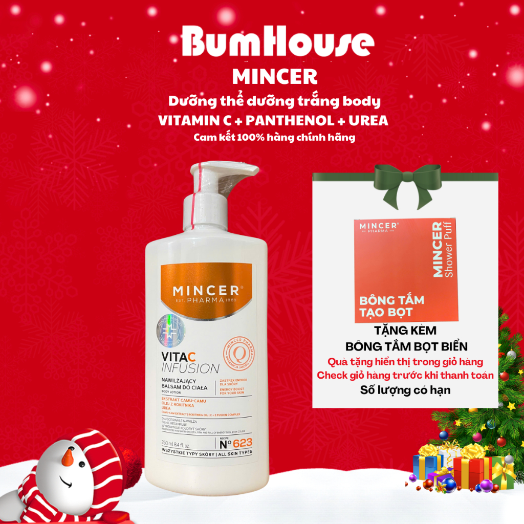 [HÀNG CTY] Lotion dưỡng thể Mincer Pharma Vitac Infusion 250ml sáng da, mịn màng, cấp ẩm