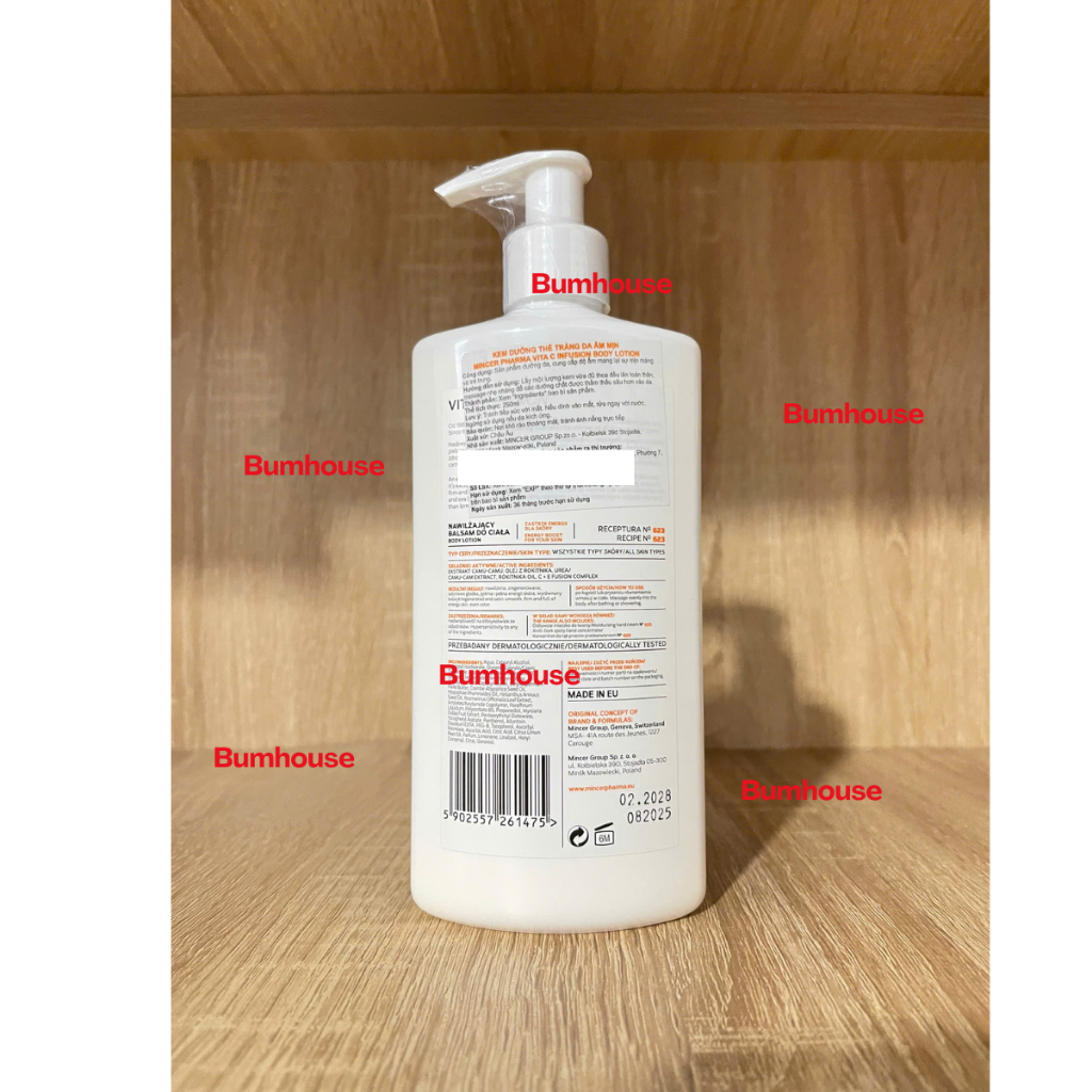[HÀNG CTY] Lotion dưỡng thể Mincer Pharma Vitac Infusion 250ml sáng da, mịn màng, cấp ẩm