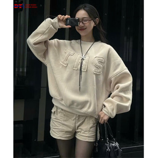 [MẪU MỚI 2026] áo sweater cổ tròn thêu chữ nổi INS 5 màu nam nữ unisex fom rộng mặc cặp nhóm SSL