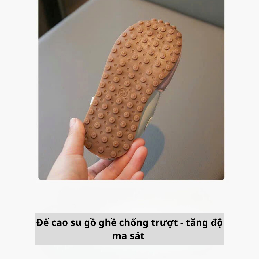 [M132] Giày Mary Jane Bé Gái Quai Dán MiMi - Giày Búp Bê Thể Thao Cao Cấp Siêu Êm Chống Trơn Trượt (Màu Hồng, Kem)