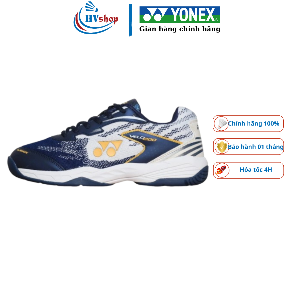 Giày cầu lông Yonex Velo 200 chính hãng, BH 01 tháng, êm chân, bám sân, đệm Cushion hấp thụ lực tốt