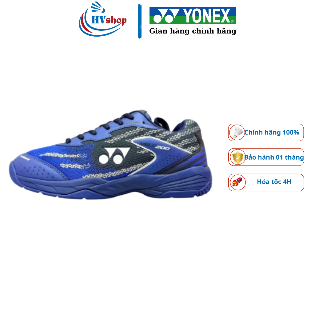 Giày cầu lông Yonex Velo 200 chính hãng, BH 01 tháng, êm chân, bám sân, đệm Cushion hấp thụ lực tốt