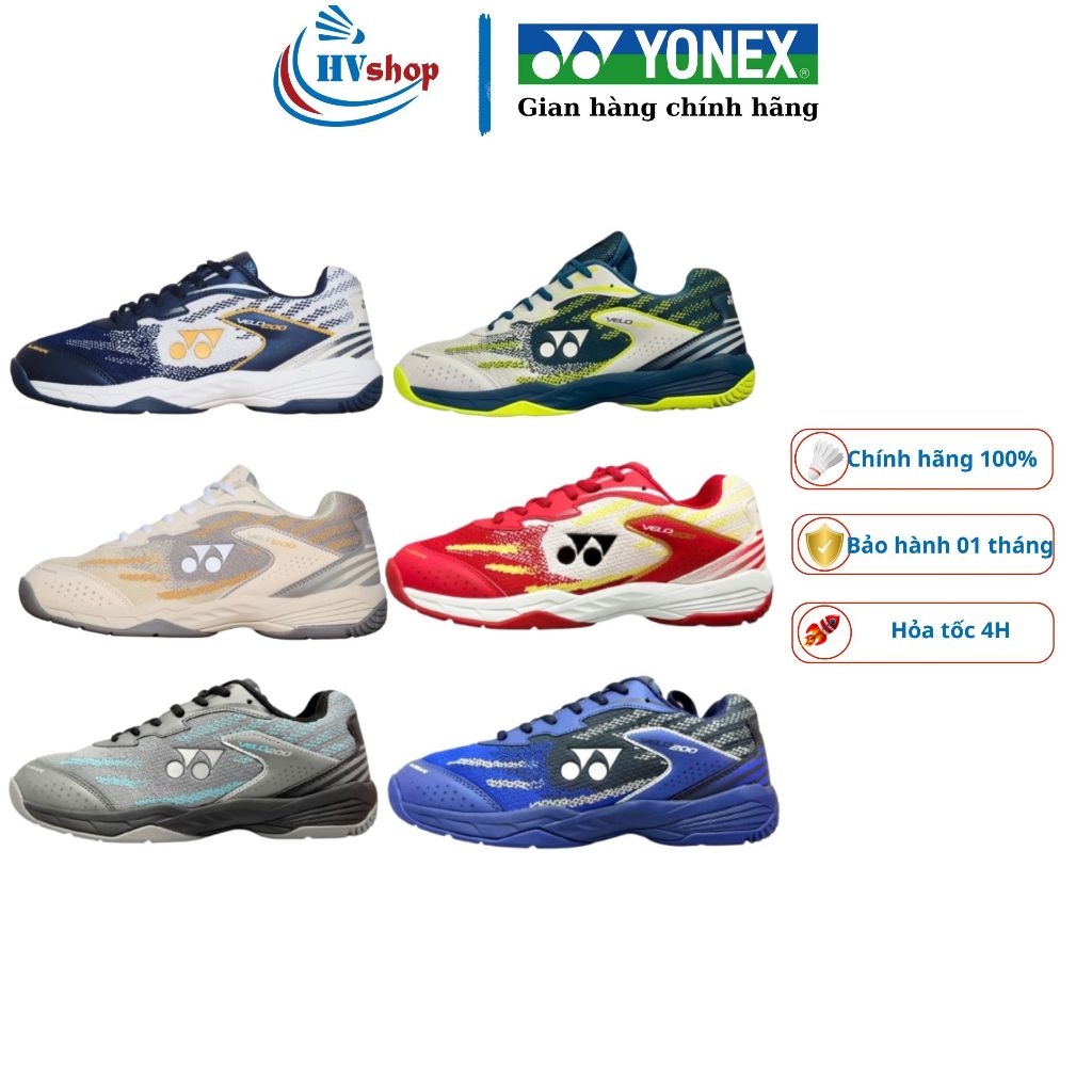 Giày cầu lông Yonex Velo 200 chính hãng, BH 01 tháng, êm chân, bám sân, đệm Cushion hấp thụ lực tốt