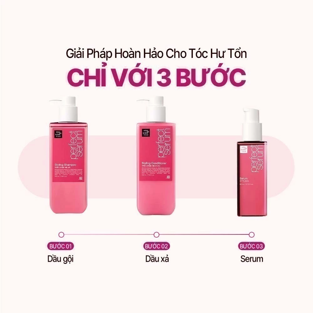 Tinh chất dưỡng tóc mise en scène Perfect Serum Styling 80ml phục hồi hư tổn, giữ nếp tóc 24H