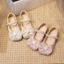 Giày Búp Bê Bé Gái Gắn Nơ Đính Kim Sa Lấp Lánh, Giày Bé Gái 2-12 Tuổi Kiểu Công Chúa Mềm Êm TH Kids