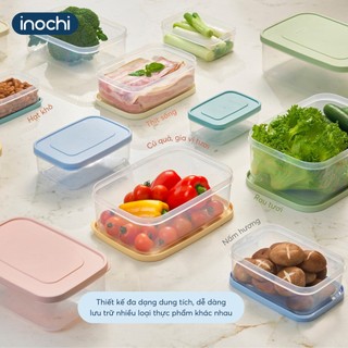 Bộ 7 hộp thực phẩm chữ nhật Inochi Hokkaido - nắp kín khí giữ thực phẩm tươi ngon, an toàn sức khỏe