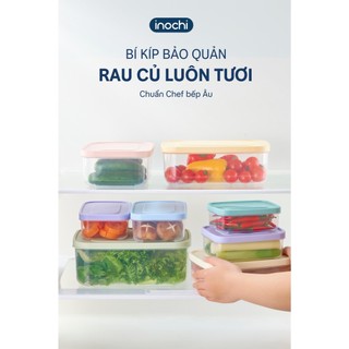 Bộ 7 hộp thực phẩm chữ nhật Inochi Hokkaido - nắp kín khí giữ thực phẩm tươi ngon, an toàn sức khỏe